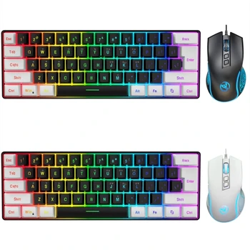 Игровая клавиатура и мышь со светодиодной подсветкой 603EP, набор микросхем, 7 цветов подсветки
