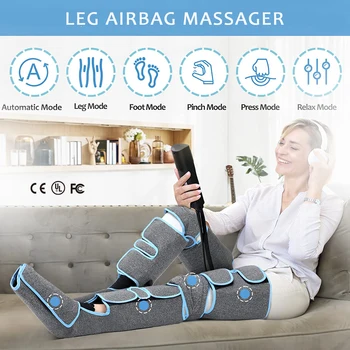 Новый 360-градусный массажер для ног с воздушным давлением для ног, способствующий циркуляции крови, Массажер для тела, Расслабление мышц, Лимфодренажное устройство
