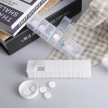 Пластиковый держатель для таблеток для путешествий 7 дней в неделю, Органайзер для еженедельного хранения лекарств, контейнер для дозирования таблеток для лекарств, пластиковый футляр для таблеток