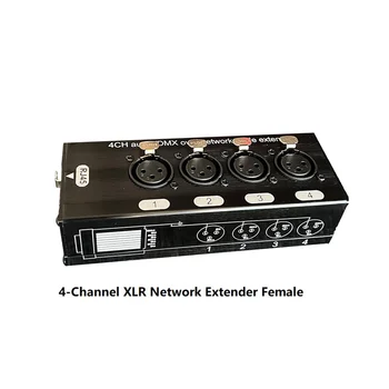 1 пара 4-канальных 3-контактных удлинителей XLR аудио и DMX по сетевому кабелю