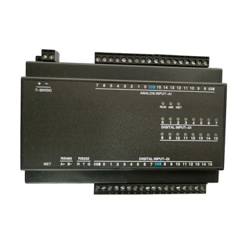 16 AI 16 DI Аналоговый Цифровой вход 232 485 Ethernet LAN RJ45 Modbus RTU TCP IP DIN-рейка Пульт Дистанционного управления IO Контроллер Модуль ввода-вывода T-440