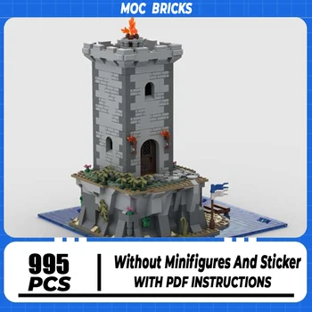 Строительный блок Moc, модель средневекового островного маяка, Технологический кирпич, Модульная сборка своими руками для подарка