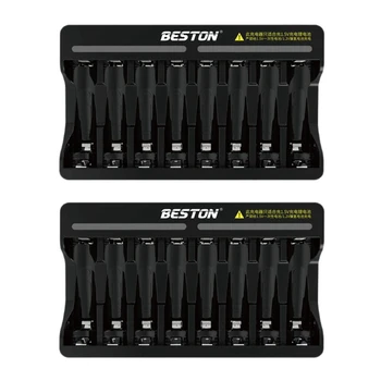 Beston 2X 8-слотное быстрое интеллектуальное литиевое зарядное устройство для быстрой зарядки аккумуляторных батарей 1,5 В AA AAA