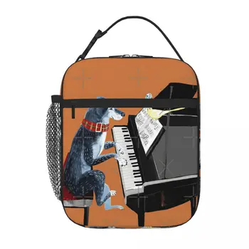 Урок игры на фортепиано с Angel Lunch Tote, сумка для ланча, аниме-сумка для ланча, изолированный ланч-бокс