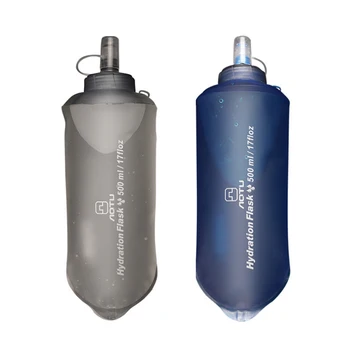 мягкая складная бутылка для воды объемом 500 мл, из ТПУ, складные спортивные сумки для воды на открытом воздухе для бега, езды на велосипеде, пеших прогулок, сумки для гидратации на открытом воздухе