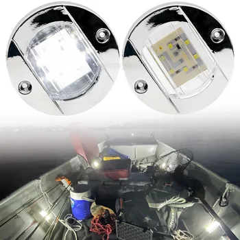 2x3-дюймовый Круглый навигационный фонарь 12V для лодки, Морское светодиодное крепление на транце, Кормовое светодиодное поверхностное крепление для яхты, каяка, шлюпки, парусника