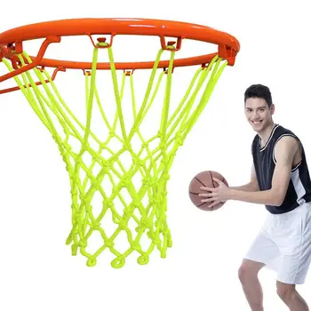 Баскетбольная сетка с 12 петлями для защиты от хлыста на ободах Сверхпрочная баскетбольная сетка для стандартных внутренних или наружных ободов Долговечная И