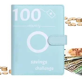 100 Конверт для экономии на конверте Challenge Binder Конверт для экономии на конверте формата А5 для бюджетных расходов Binder Бюджетный Биндер Органайзер для денег для