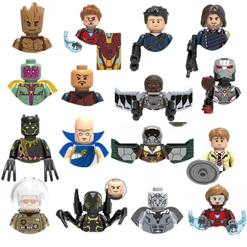 Строительный блок супергероя Грут, боевая машина Falcon Phantom, Капитан США Рокки Тор Халк, 3D игрушка-головоломка, детский подарок