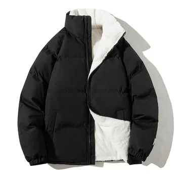 Осенне-зимние мужские и женские куртки с хлопчатобумажной подкладкой, куртки с хлопчатобумажной подкладкой со стоячим воротником, теплые пуховики, куртки с хлопчатобумажной подкладкой
