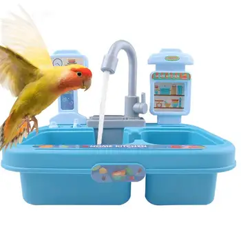 Ванна для птиц, душевая кабина с поворотным краном на 180 градусов, принадлежности для ухода за птицами, утками-мандаринками, канарейками, африканскими попугаями