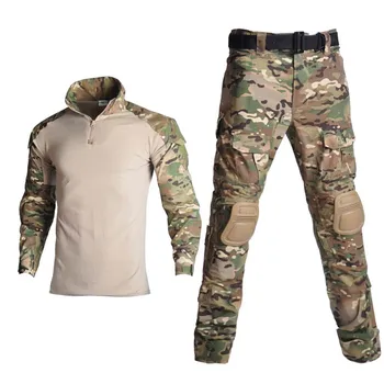 Уличная Страйкбольная пейнтбольная одежда, военная форма для стрельбы, Тактические боевые камуфляжные рубашки, Брюки-карго, налокотники, костюмы